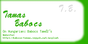 tamas babocs business card